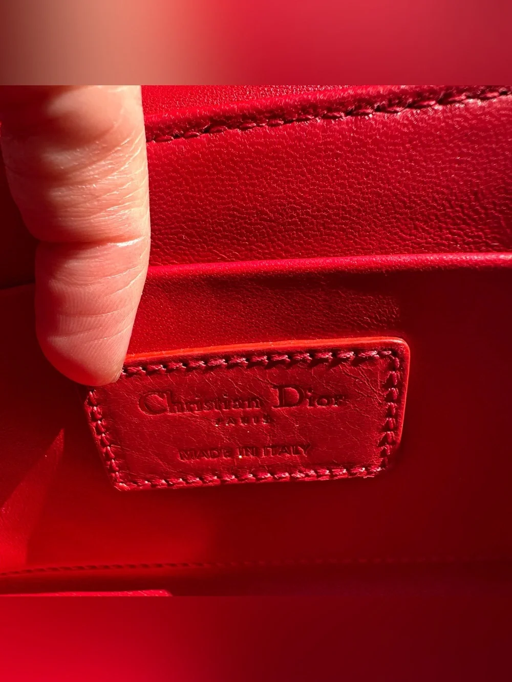 Christian Dior 30 Montaigne Box Shoulder Bag Red Leather - Picture 14 of 15